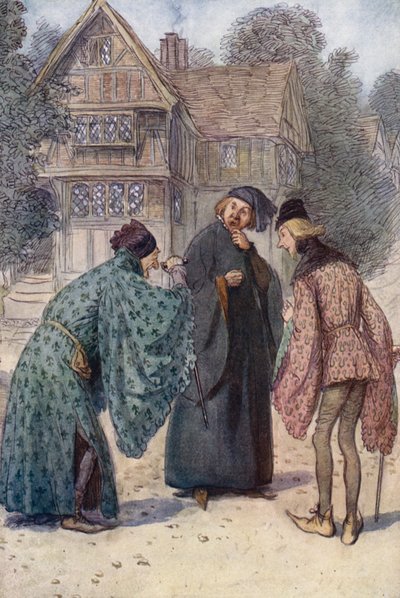 Ilustración para Las alegres comadres de Windsor de Hugh Thomson